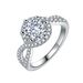 Classic Six-Prong Double Row Micro-Paved Zircon Twist Arm Full Diamond Engagement Wedding Ring_voghion.com