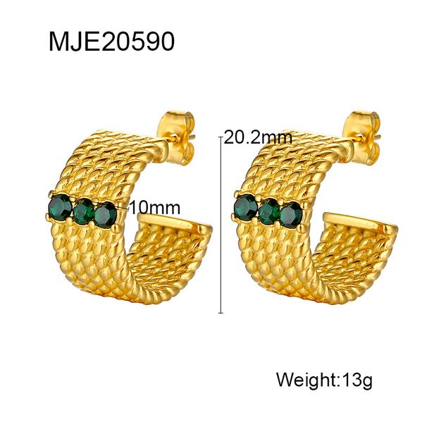 Orecchini pendenti in acciaio inossidabile con treccia intrecciata e diamanti color oro, design geometrico retrò francese, per donna_voghion.com