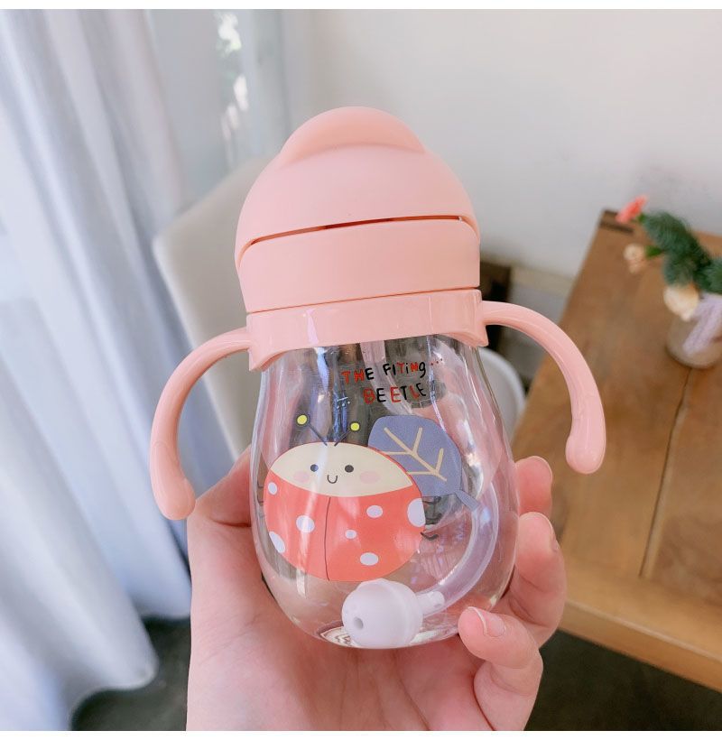 350ml Baby Bottles Drinking Cup Feeding Bottle With Straw Gravity Ball Wide-Caliber Kids Drinking Milk Water Dual-Use Bottle_voghion.com