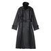 Women's fashion imitation leather long trench coat coat autumn loose long sleeve long trench coat_voghion.com