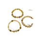 Light Luxury Chinese-Style Charm Bracelet For Women - Yellow Crystal & Golden Tiger Stone Beads With Hollow Ball Design_voghion.com