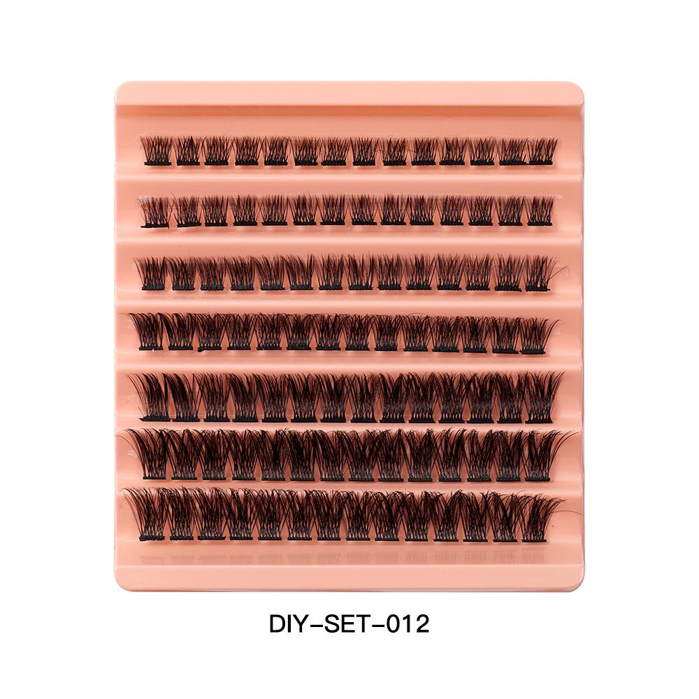 Conjunto de extensão de cílios com 7 fileiras de cílios postiços por partes, natural, denso, autoenxerto, plantando um único tufo de cabelo_voghion.com