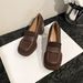 Nischendesign Dicke Sohle Klobige Tiefe Mund Einzelschuhe Für Frauen Neue Frühjahr Neue Square Toe High Heel Loafers_voghion.com