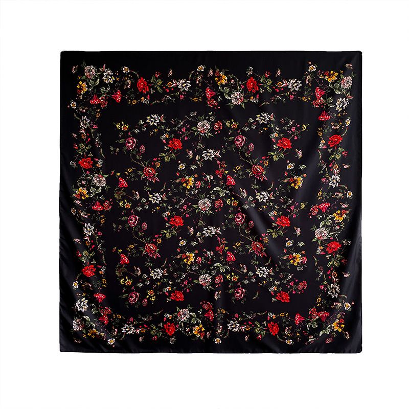 Ombrellone da spiaggia e protezione solare diagonale da donna versatile alla moda in stile campagna floreale in seta simulata sottile estivo_voghion.com