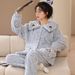 Warm And Comfortable Pajamas Women's Autumn And Winter Fleece Thickened Loungewear Set_voghion.com