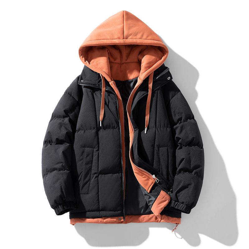 Veste épaisse pour homme pour l'hiver, veste matelassée en coton à capuche, parka coupe-vent ample et tendance_voghion.com