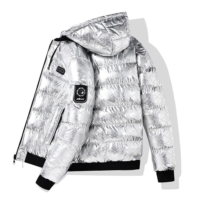 Men's Reversible Hooded Puffer Jacket With Detachable Hood - Lightweight & Warm Winter Coat For Casual & Sports Wear (Black, Caramel, Silver)_voghion.com