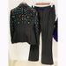Damenbekleidung Mode neue schwere Nagelperlen Diamant Slim Fit Anzugjacke Schlaghose Anzug zweiteilig_voghion.com