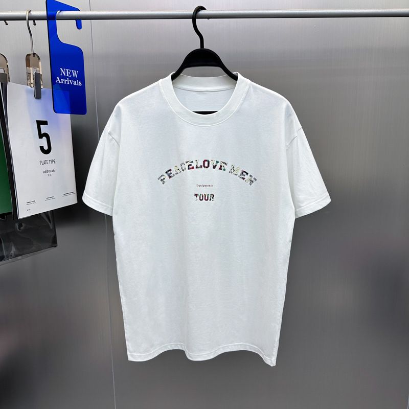 Herreklær Original Mote Herre-T-skjorte Sommer Trendy T-skjorte Trykk Løs Kortermet Nedsænket Skulder Kort T-skjorte Trend B1dad2356_voghion.com