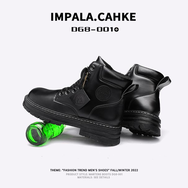 Hacken Martin Stiefel Retro-Arbeitsschuhe High-Top-Wüstenstiefel Lederschuhe mit dicken Sohlen im britischen Stil können im Namen anderer versandt werden_voghion.com