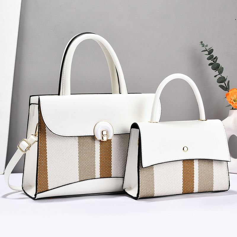 Damentaschen Mutter-Kind-Tasche Große Tasche Handtasche Zweiteilige gestreifte neue Damentasche Außenhandel Umhängetaschen_voghion.com