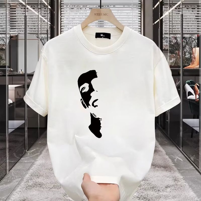 2024 Design Sense Ins Trendy New T-shirt Men's Wear New Loose And Versatile Round Neck Men's Upper Clothing Trendy_voghion.com