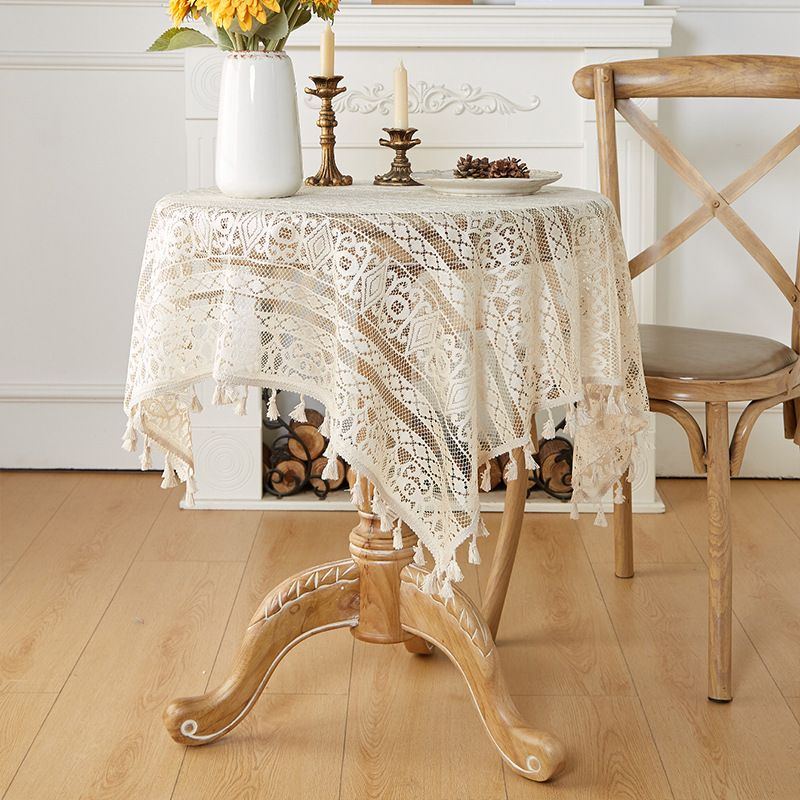 Bohemian Lace Tablecloth – Polyester Embroidered Rectangular Table Cover For Dining, Kitchen, Coffee & Outdoor Use, Non-Slip & Heat-Resistant_voghion.com