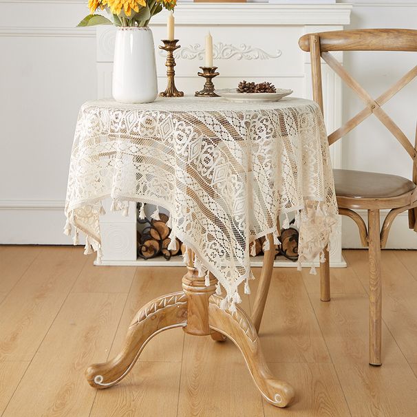 Bohemian Lace Tablecloth – Polyester Embroidered Rectangular Table Cover For Dining, Kitchen, Coffee & Outdoor Use, Non-Slip & Heat-Resistant_voghion.com