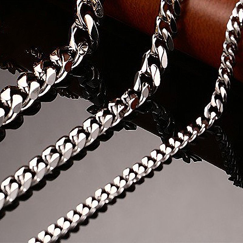 2023 Gold New Fashion Cuban Men's Necklace Bracelet Stainless Steel 3/5/7/9mm Wide Chain For Men_voghion.com