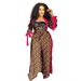 Women's digital printed suit with cape and robe paired with printed loose wide-leg pants and trousers with belt_voghion.com