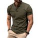 Men's Premium Cotton Blend Polo Shirt – Classic Henry Collar, Breathable & Stylish For Summer Casual & Sports_voghion.com