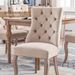 Ensemble de 4 chaises de salle à manger en velours beige avec dossier haut, capitonnage à boutons, structure en bois massif, comprend 2 chaises_voghion.com
