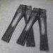 Männerkleeder Cleanfit High Grade Distressed Schwaarz a Gro Texturéiert Jeans Fir Jongen Gewaschen Retro Ausgeklappt Buedemlängt Hosen_voghion.com