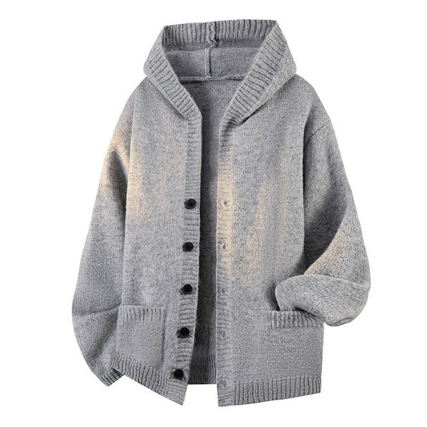 "Cardigan in maglia oversize con cappuccio retrò – Maglione casual aperto sul davanti in stile coreano"_voghion.com