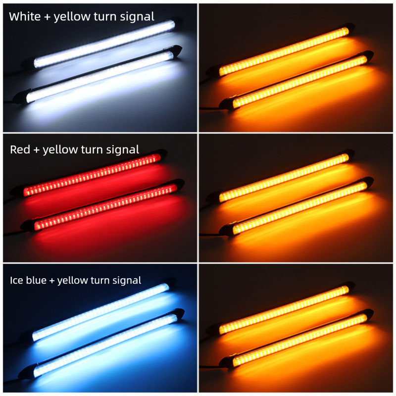 Scannen Sie mit dem neuen Auto mit zweifarbigem, fließendem Blinker und modifiziertem LED-Tagfahrlicht mit hoher Helligkeit_voghion.com