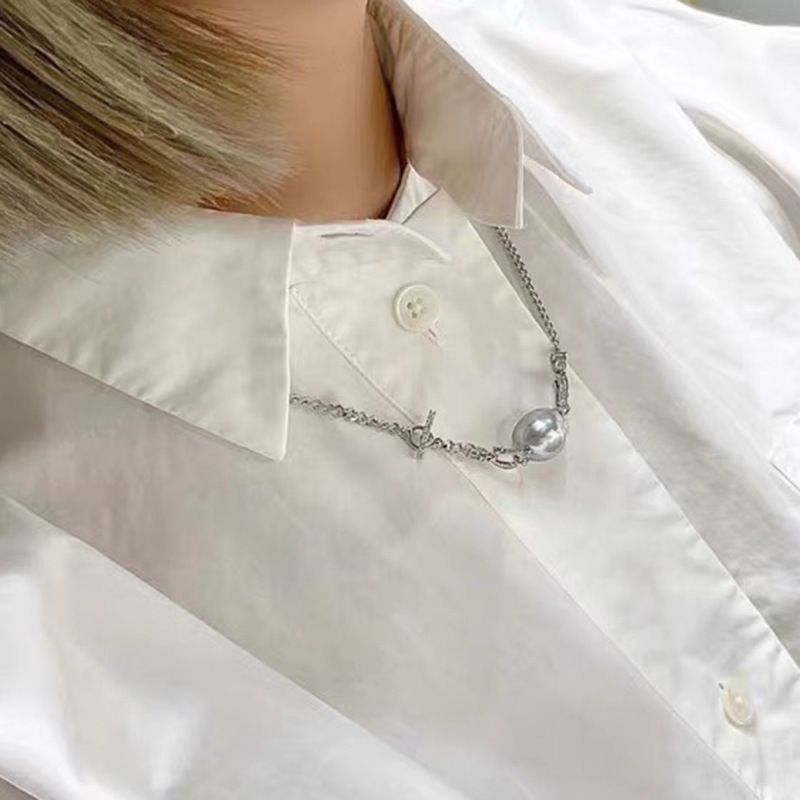 DIY Accessories Detachable Multi-Wear Chain Fashion Cuban Pearl Empty Mount Necklace_voghion.com