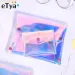 Transparent Coin Purse Women Wallet Laser PVC Card Pencil Cosmetic Money Clutc Bag Case Female Mini Zipper Wallets_voghion.com