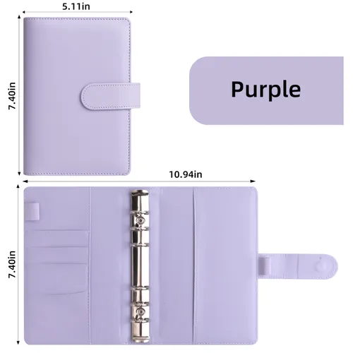 A6 loose leaf macaron notebook PU detachable refill cash deposit budget savings handbook_voghion.com