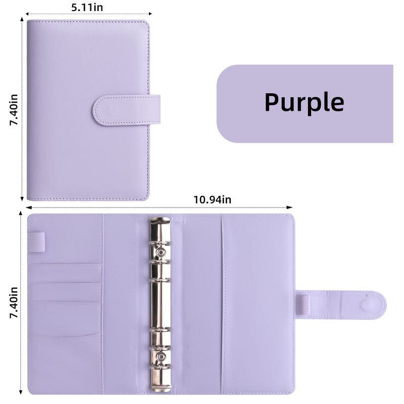 A6 loose leaf macaron notebook PU detachable refill cash deposit budget savings handbook_voghion.com