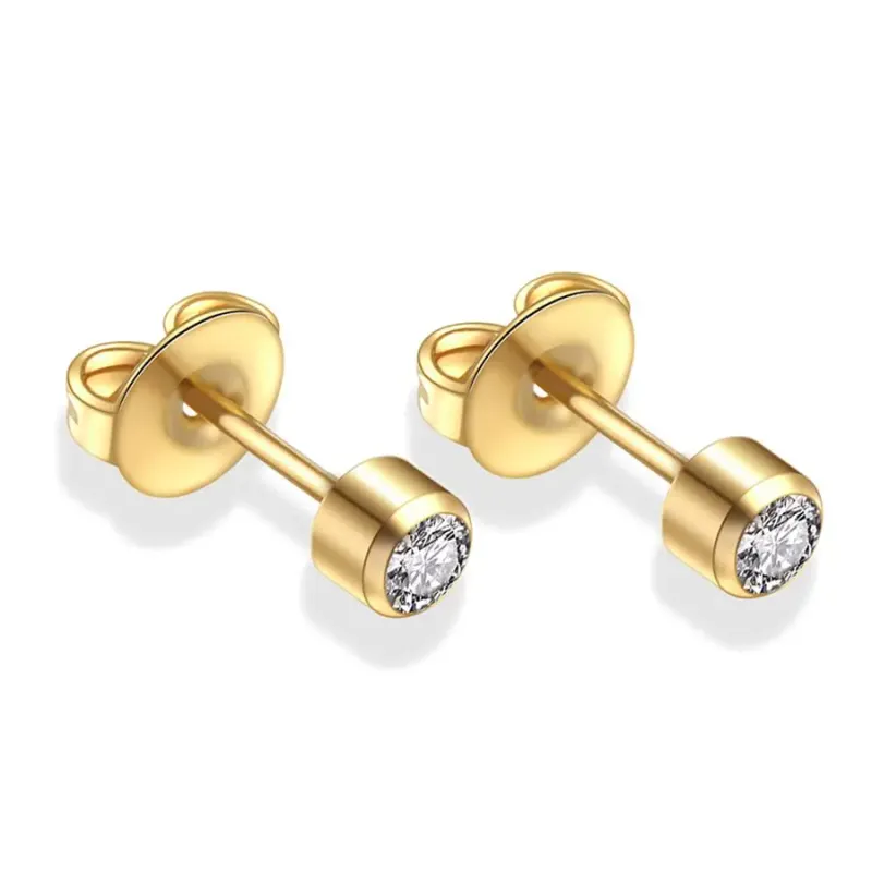 Orecchini garofano in acciaio inox per piercing alle orecchie, 2 pezzi_voghion.com