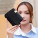 Women's Magnetic Buckle Wallet Short Stylish Multi Card Card Holder Ultra Thin Solid Color Coin Purse_voghion.com