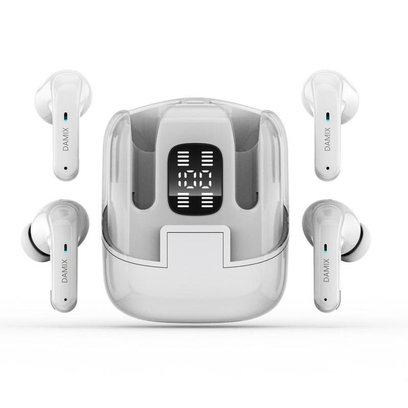 DX16 Auricolari Bluetooth wireless per coppie con 2 paia di auricolari, aspetto zaino, display della batteria, qualità del suono HIFI TWS_voghion.com