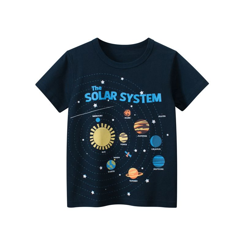 Mutter & Kinder Sommer Neue Koreanische Kinderkleidung Kinder Kurzarm T-Shirts Jungenkleidung Sternenhimmel Hersteller Einteilige Sendung_voghion.com