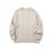 Maglione a trecce in maglia grossa – Pullover oversize con scollo rotondo per uomo e donna (beige, S/M/L/XL)_voghion.com