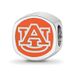 Sterling Silver Rhodium-plated LogoArt Auburn University Enameled Double Logo Bead_voghion.com