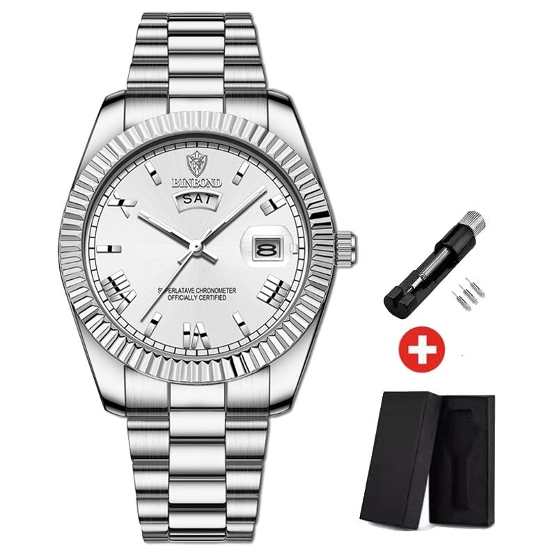2023 New Gold Sport Fashion Business Top Luxury Brand Quartz Watch Men Stainless Steel Waterproof Wristwatch Relogio Masculino_voghion.com