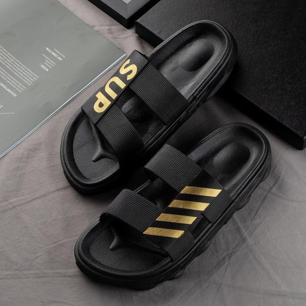 Mode transfrontalière pantoufles hommes été version coréenne maison intérieure à la mode en plein air antidérapant décontracté plage hommes une ligne sandales_voghion.com