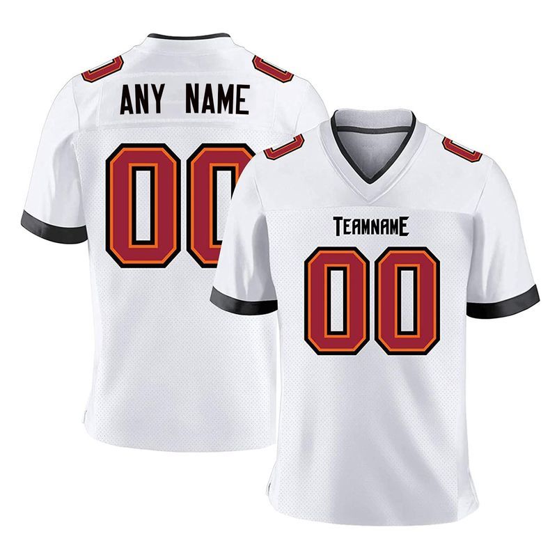 Benutzerdefiniertes rot-weißes American-Trikot für Männer, Frauen, Jugendliche und Kinder, personalisierbar, bedruckt, Teamname und Nummer, Football-Top_voghion.com