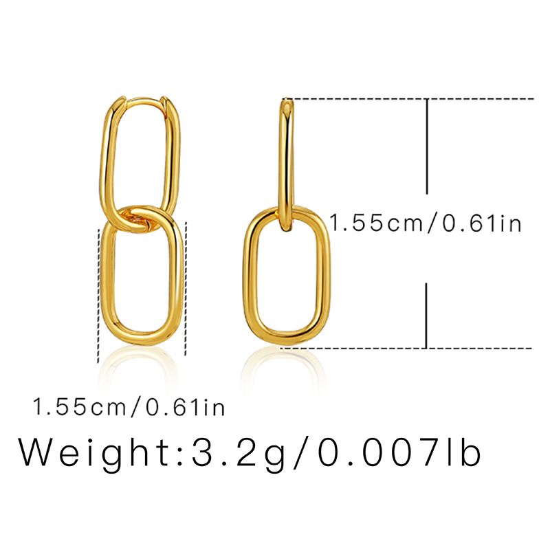 Echtes Gold, galvanisch eingelegter Zirkon, exquisite leichte Luxus-Ohrclip-Nischendesign, minimalistisches High-End-französisches Doppelschicht-Creolen_voghion.com