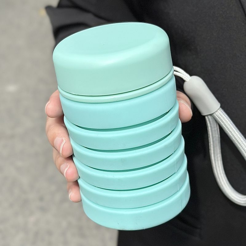 Tazza in silicone retrattile semplice e pieghevole per ragazze, studentesse, portatile, anti-goccia, da viaggio e da campeggio._voghion.com