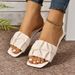 Zapatos de mujer, nueva moda de verano, sandalias planas plisadas de una línea, zapatos casuales de mujer de gran tamaño_voghion.com