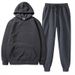 Herrenbekleidung Mode neue Herren- und Damenbekleidung Paar Kapuzenpullover in Volltonfarbe Anzug Herren Freizeitsportanzug_voghion.com