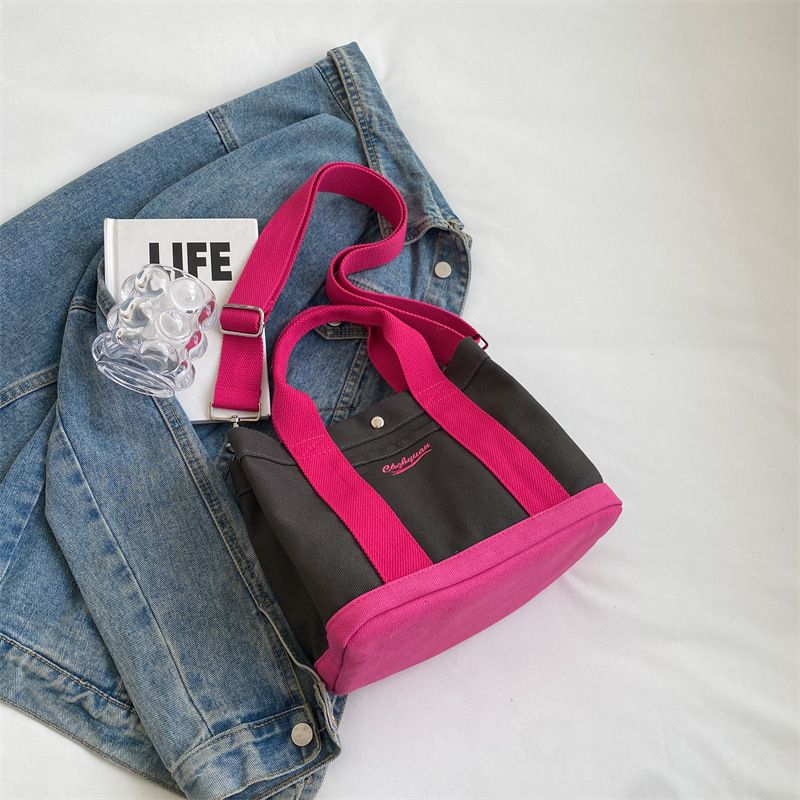 2023 Autumn New Korean INS Niche Single Shoulder Women's Canvas Casual Handbag Crossbody Versatile Student Bag_voghion.com