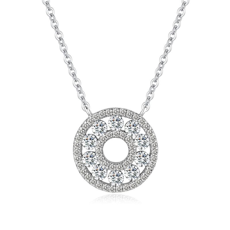 Collana con ciondolo in argento S di grande successo per donna, design di nicchia, lusso leggero, versatile catena rotonda in moissanite_voghion.com