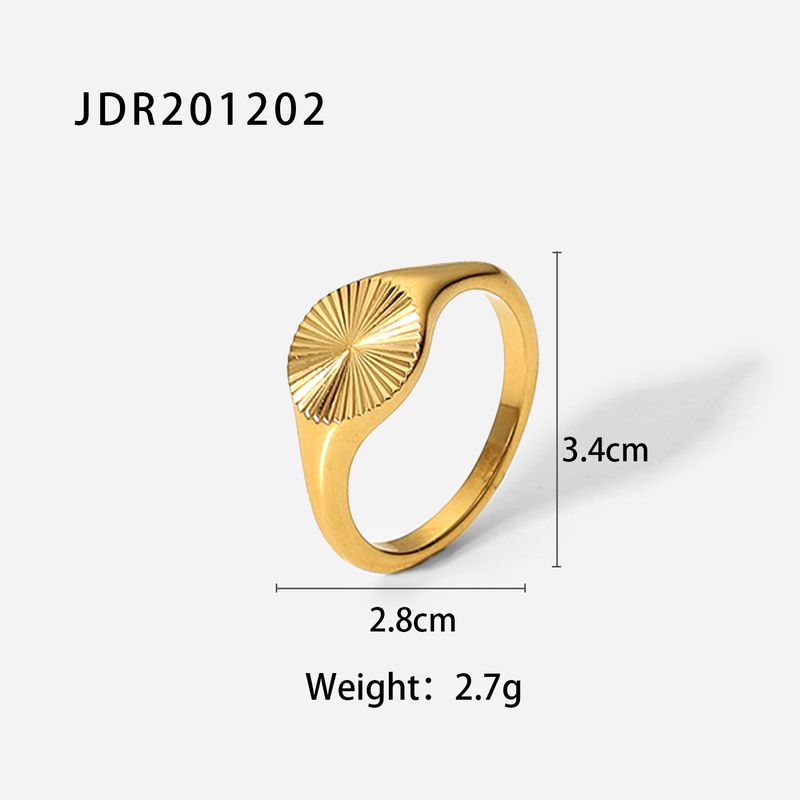 INS Stapelbarer Sonnen-Modeschmuck Geschenk Gold IP Galvanisierter hochglanzpolierter Fingerring_voghion.com