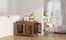 Sliding Door Dog Cage With Partition For Two Puppies, Rustic Brown, 39.37'' W X 25.20'' D X 28.94'' H_voghion.com
