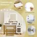 Makeup Vanity Desk Dressing Table And Stool Set With Lighted Mirror_voghion.com