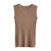 Women's inner layer in summer and as outer layer, tight-fitting short style with small camisole, ice silk thin knitted sweater sleeveless top_voghion.com