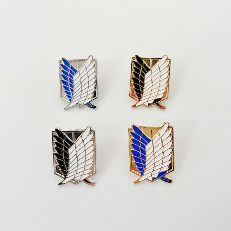 Broche de dessin animé Attack On Titan, badge Ailes de la liberté, décoration de sac à dos, boucle ardillon en métal, accessoire_voghion.com