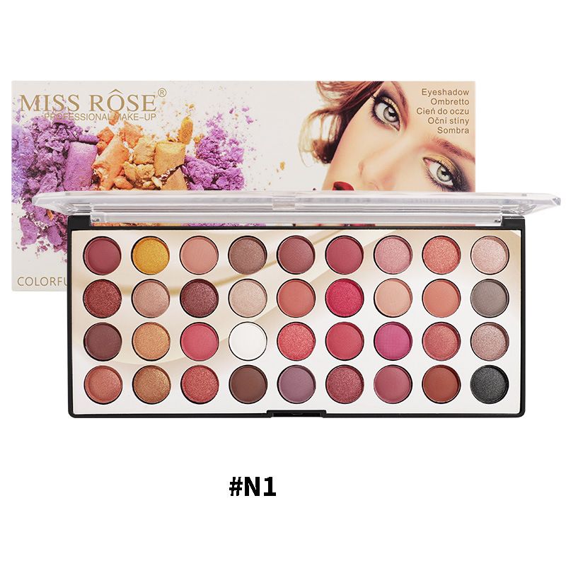 MISS ROSE Lidschattenpalette mit 36 Farben – Matt und Schimmer, Party-Bühnen-Make-up, wischfest, vielseitige Augen-Looks_voghion.com